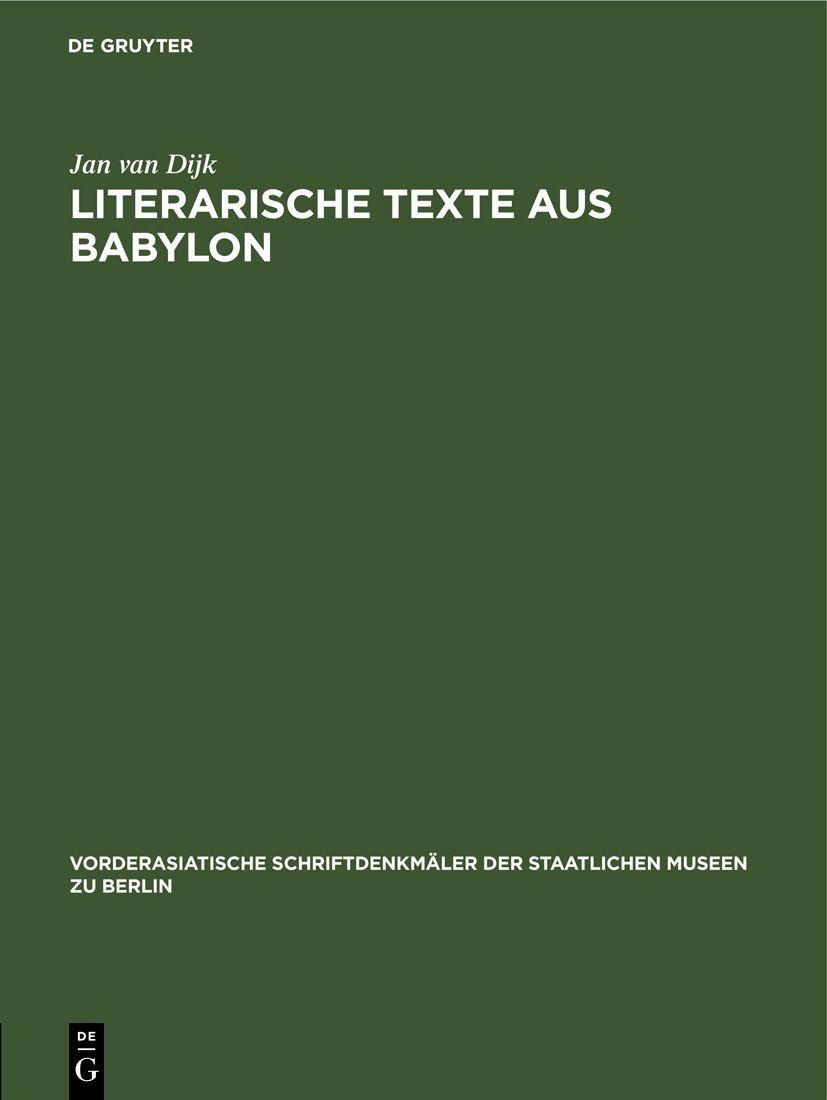 Vorderes Coverbild Literarische Texte aus Babylon