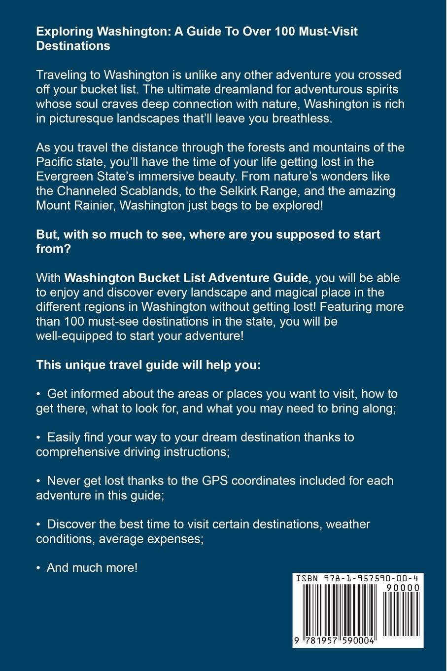 Rückseitencover Washington Bucket List Adventure Guide