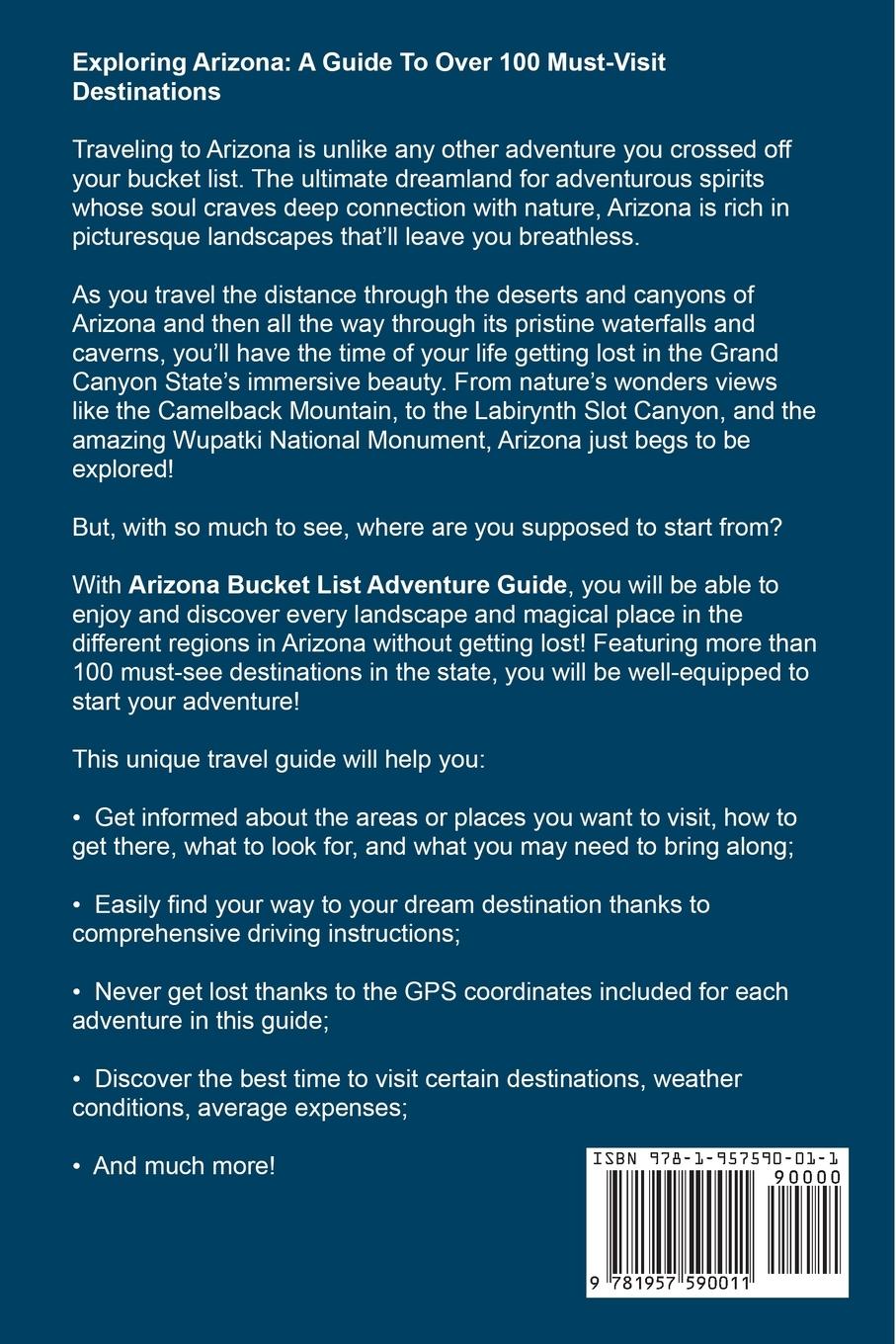 Rückseitencover Arizona Bucket List Adventure Guide