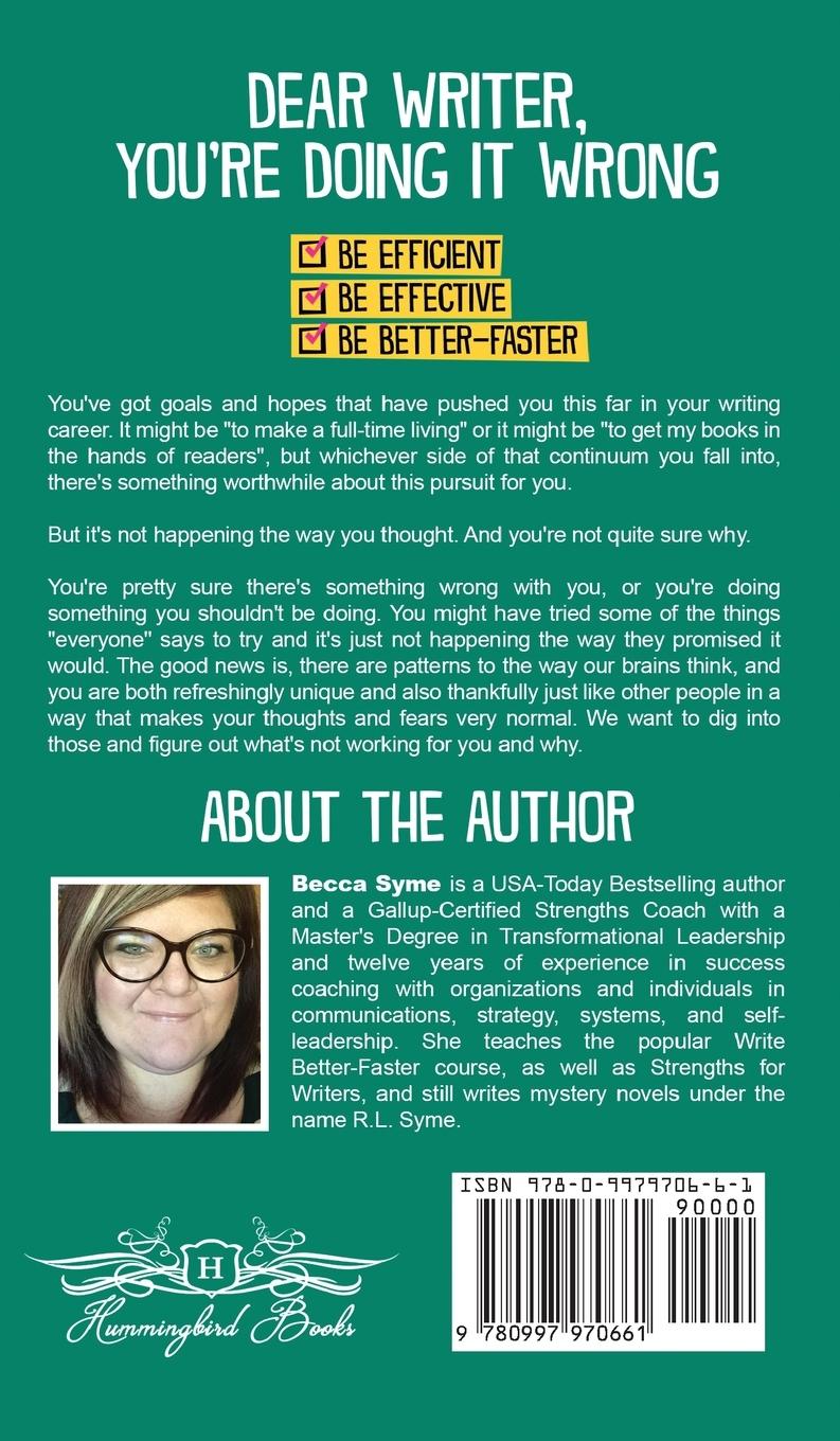 Rückseitencover Dear Writer, You're Doing It Wrong