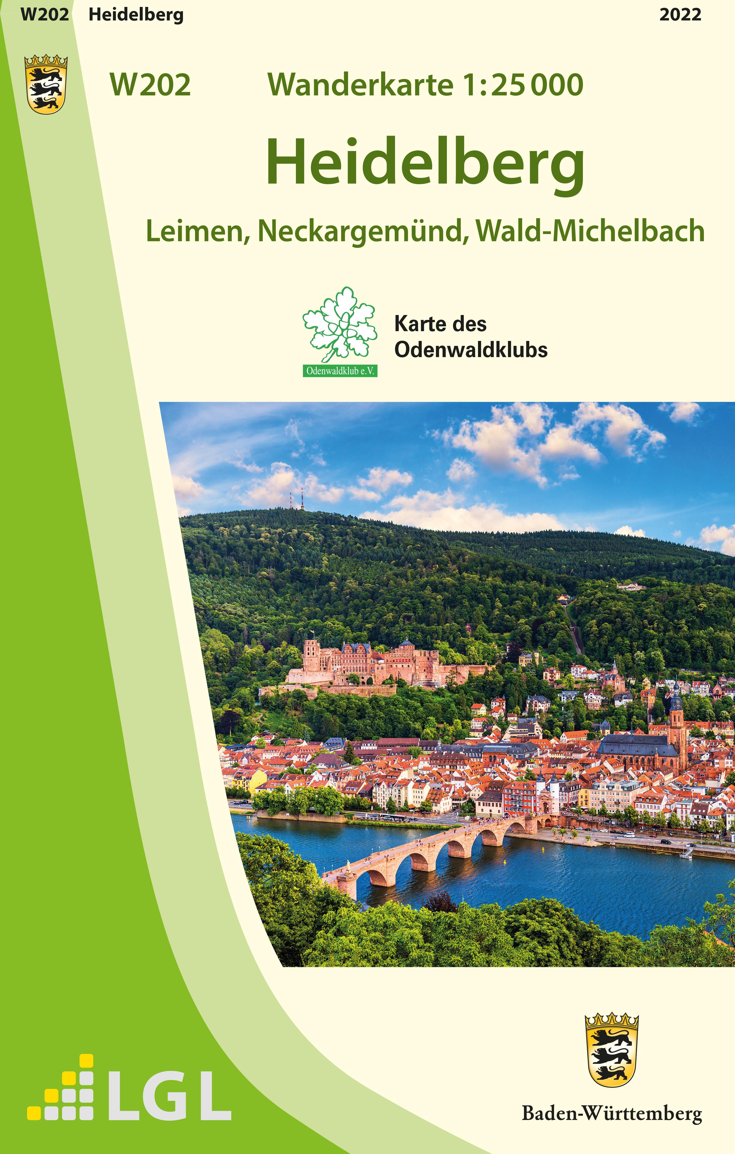Vorderes Coverbild W202 Wanderkarte 1:25 000 Heidelberg