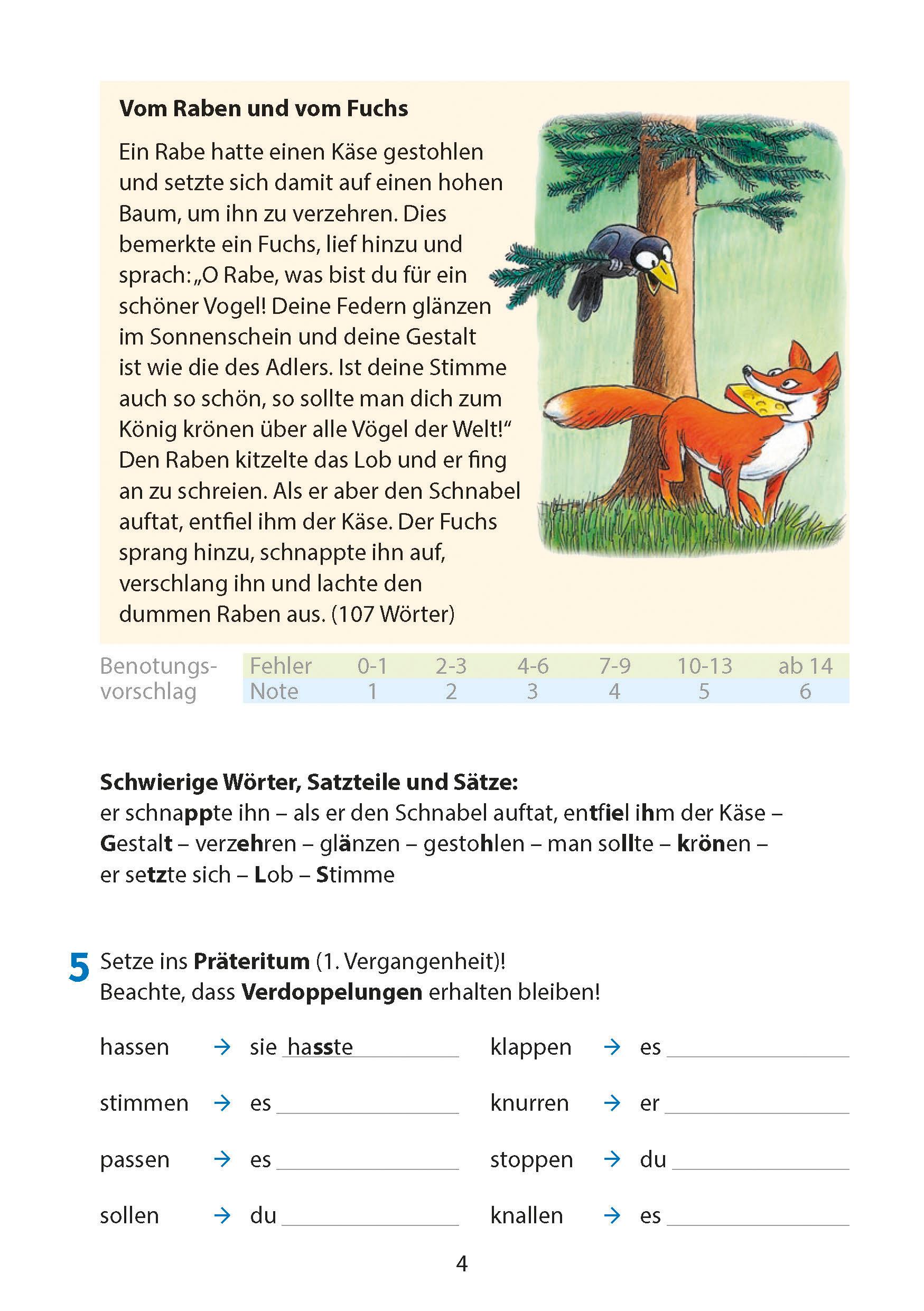 Beispielinhalt (Bild) Diktate Deutsch 5./6. Klasse