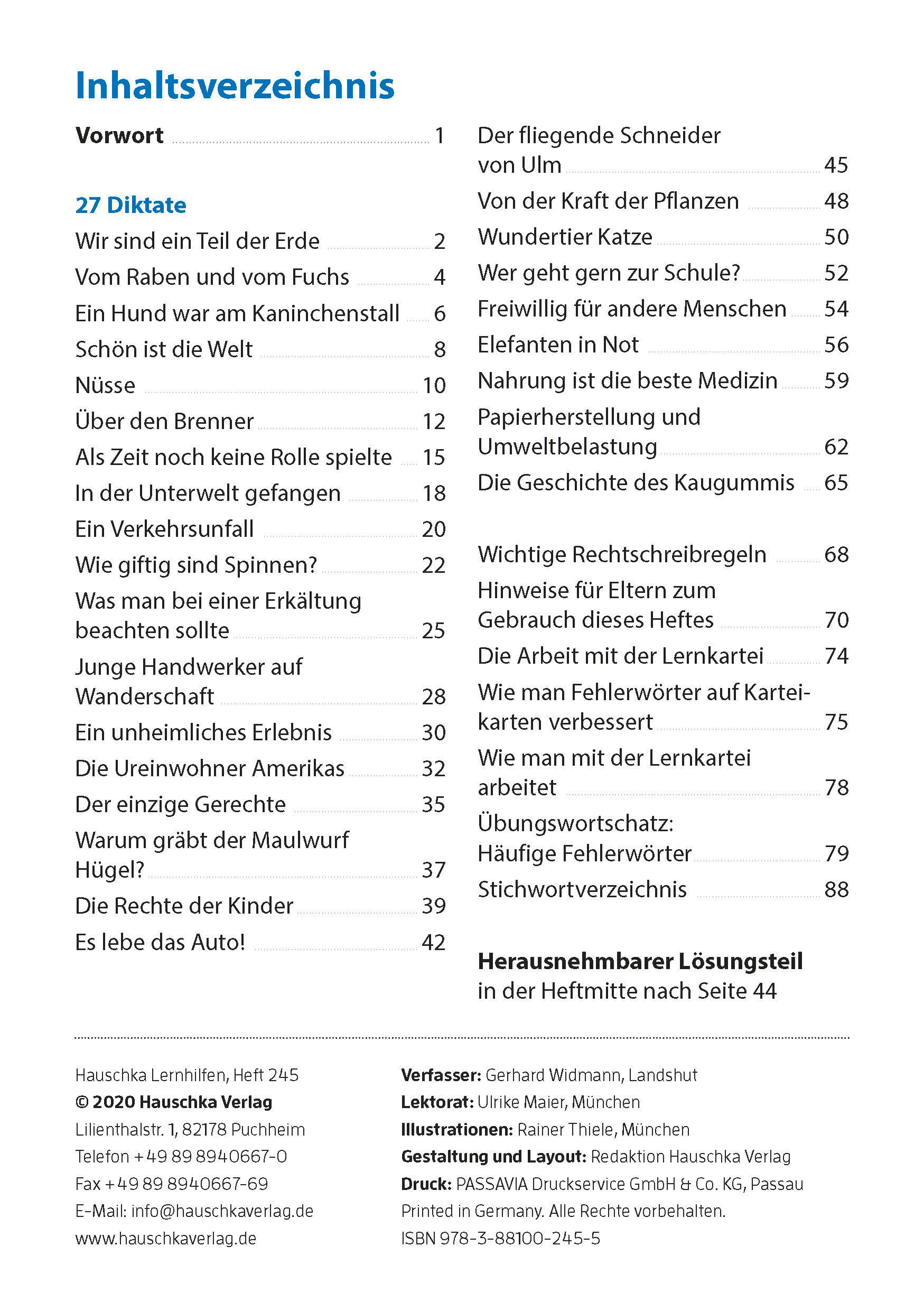 Beispielinhalt (Bild) Diktate Deutsch 5./6. Klasse