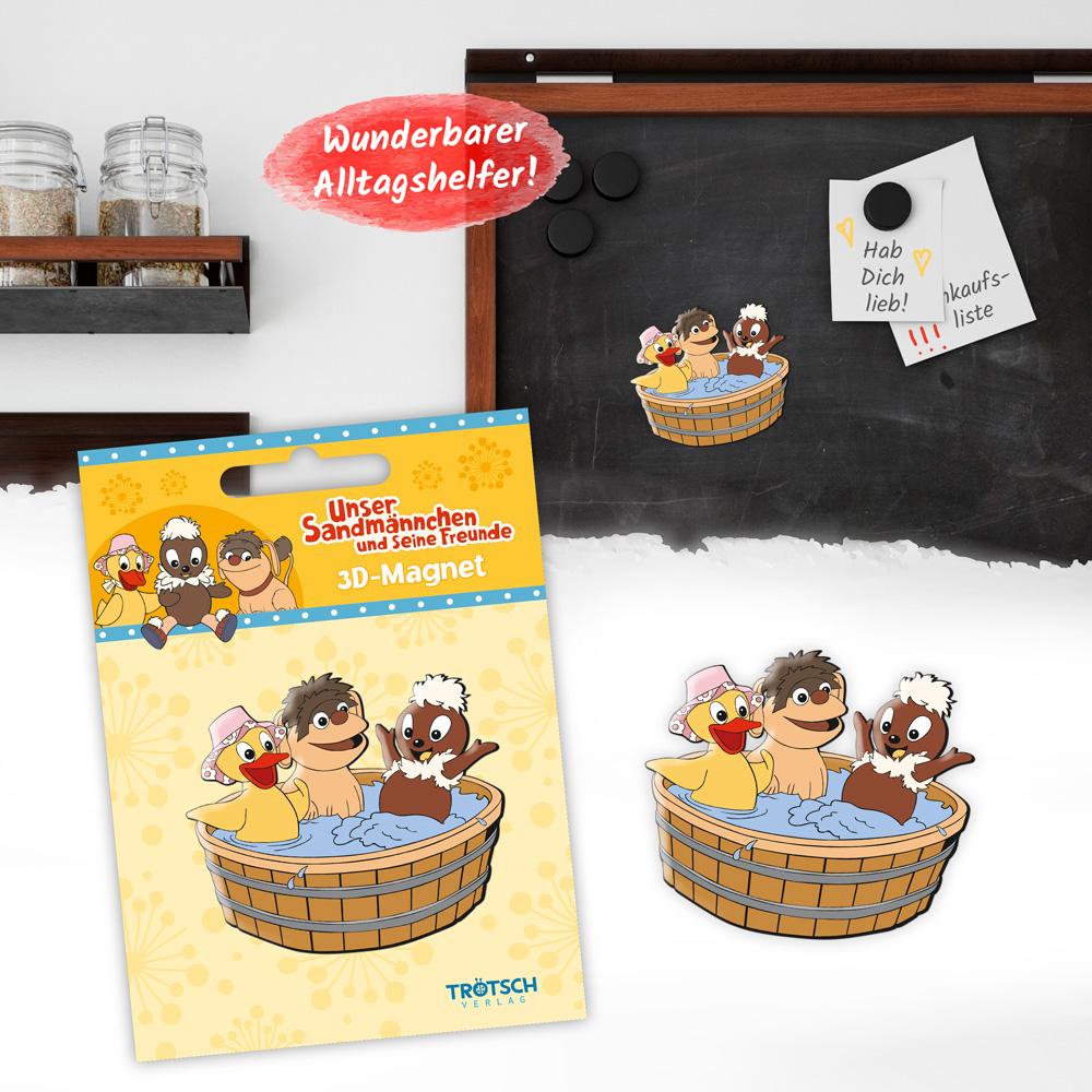 Beispielinhalt (Bild) Trötsch Unser Sandmännchen 3D-Magnet Badespaß