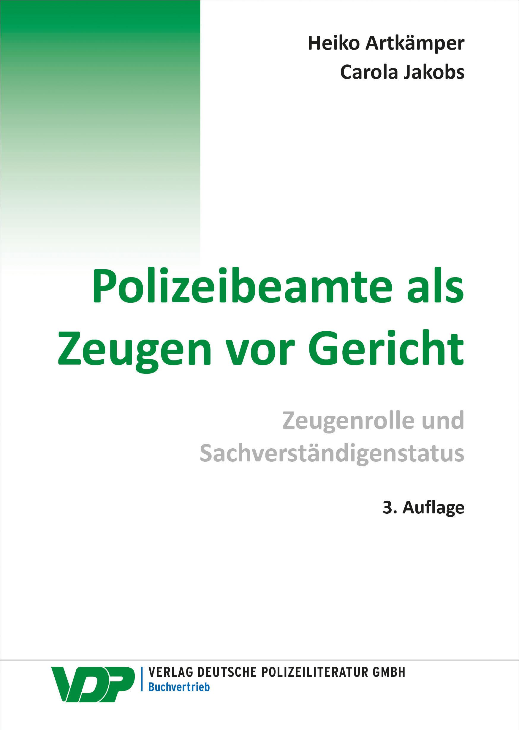 Vorderes Coverbild Polizeibeamte als Zeugen vor Gericht