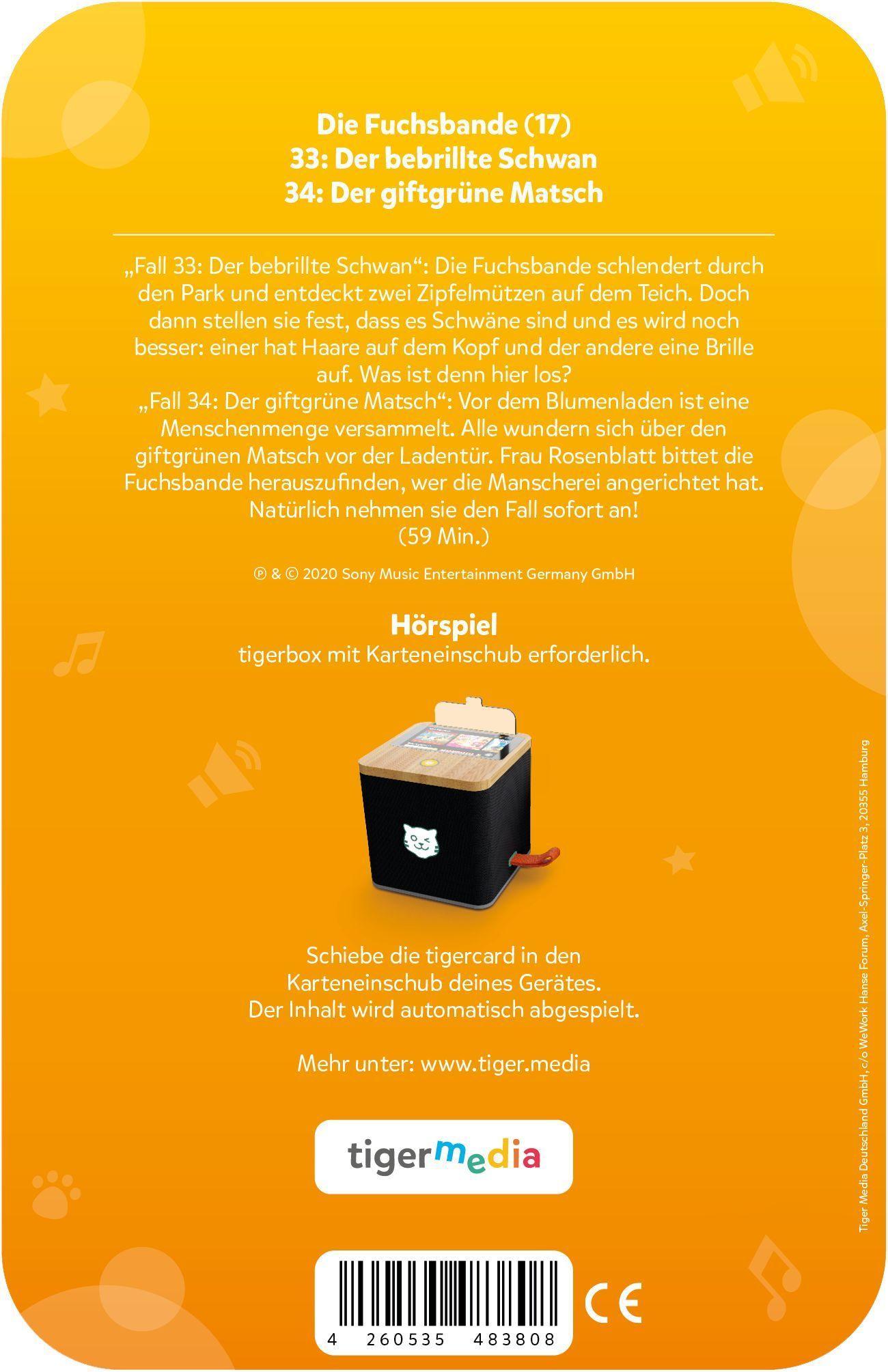Beispielinhalt (Bild) tigercard - Die Fuchsbande - 17: Der bebrillte Schwan / Der giftgrüne Matsch