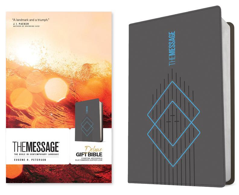 Vorderes Coverbild The Message Deluxe Gift Bible (Leather-Look, Charcoal Ascension and Blue Diamonds)