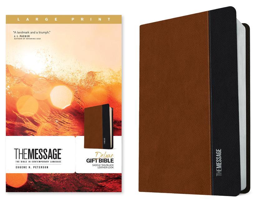 Vorderes Coverbild The Message Deluxe Gift Bible, Large Print (Leather-Look, Saddle Tan/Black)