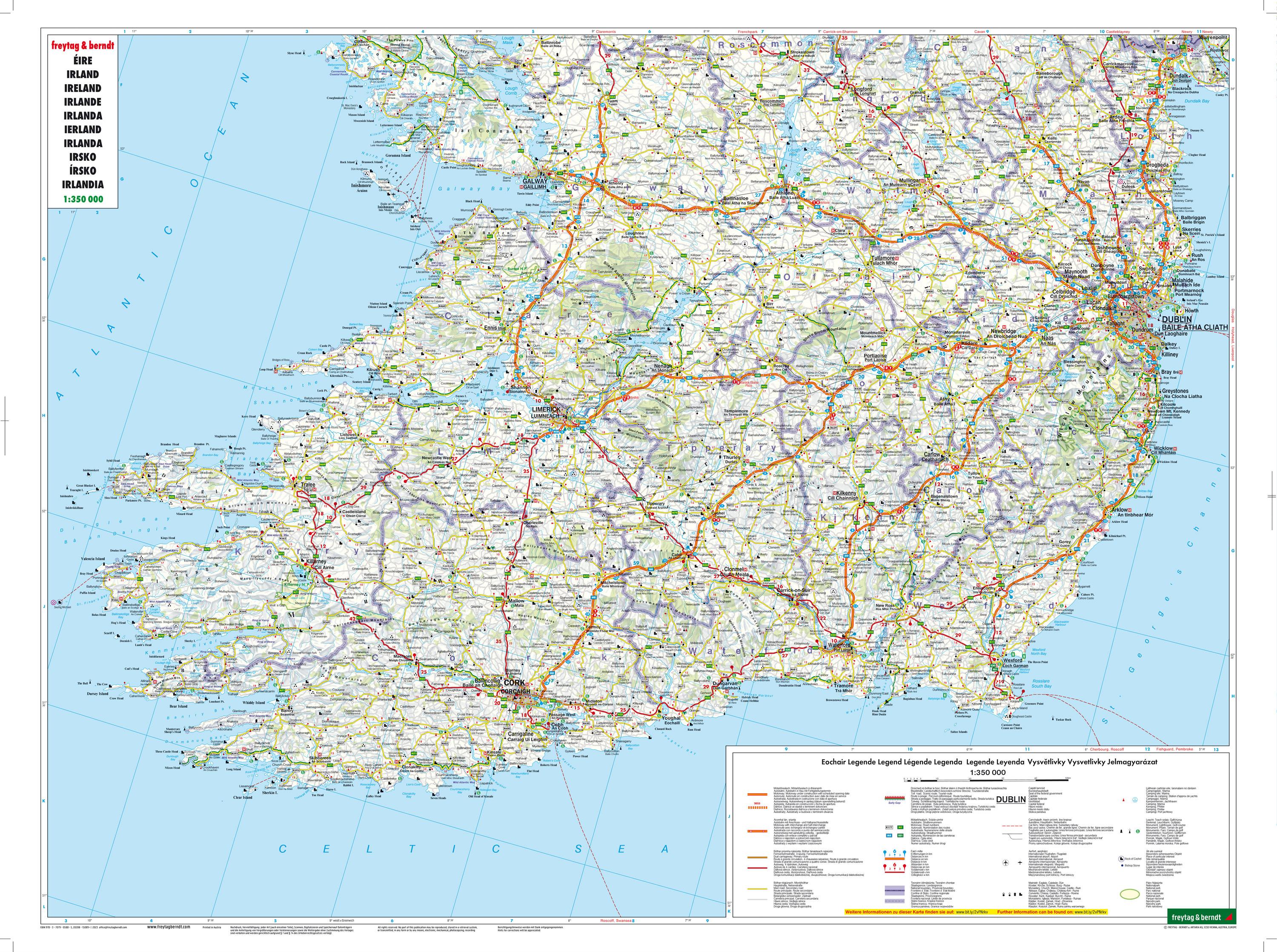 Beispielinhalt (Bild) Irland 1 : 350 000. Autokarte