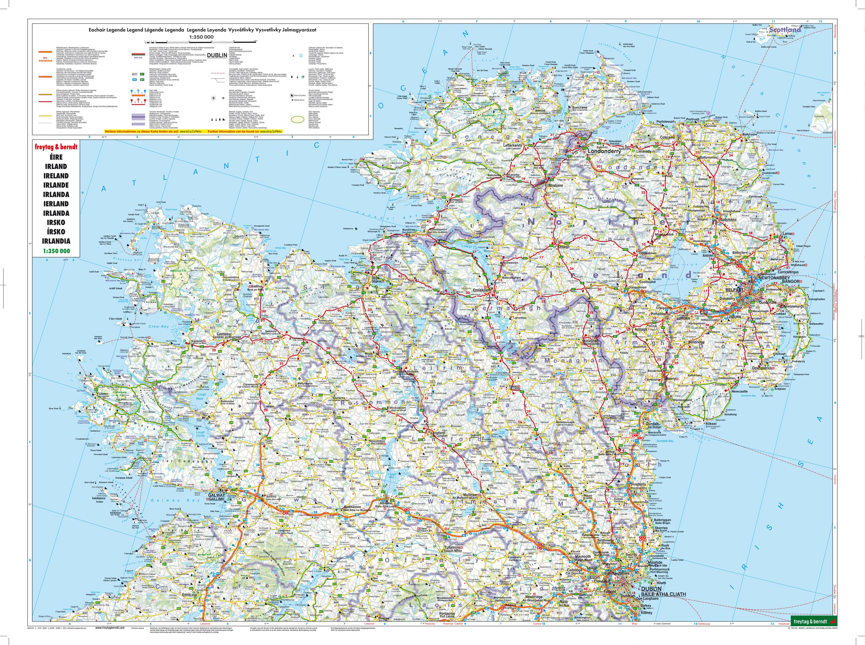 Beispielinhalt (Bild) Irland 1 : 350 000. Autokarte
