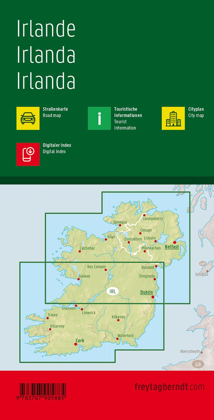 Rückseitencover Irland 1 : 350 000. Autokarte