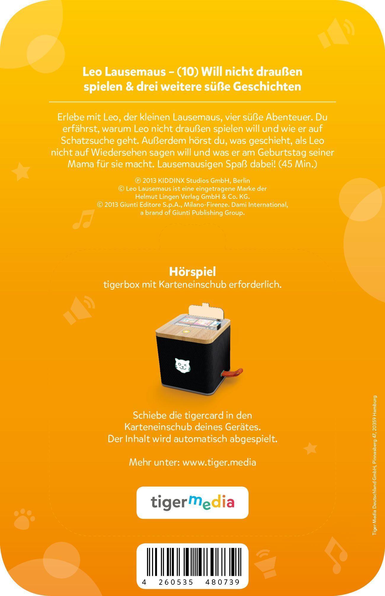 Beispielinhalt (Bild) tigercard - Leo Lausemaus - Folge 10: Will nicht draußen spielen und 3 weitere süße Geschichten