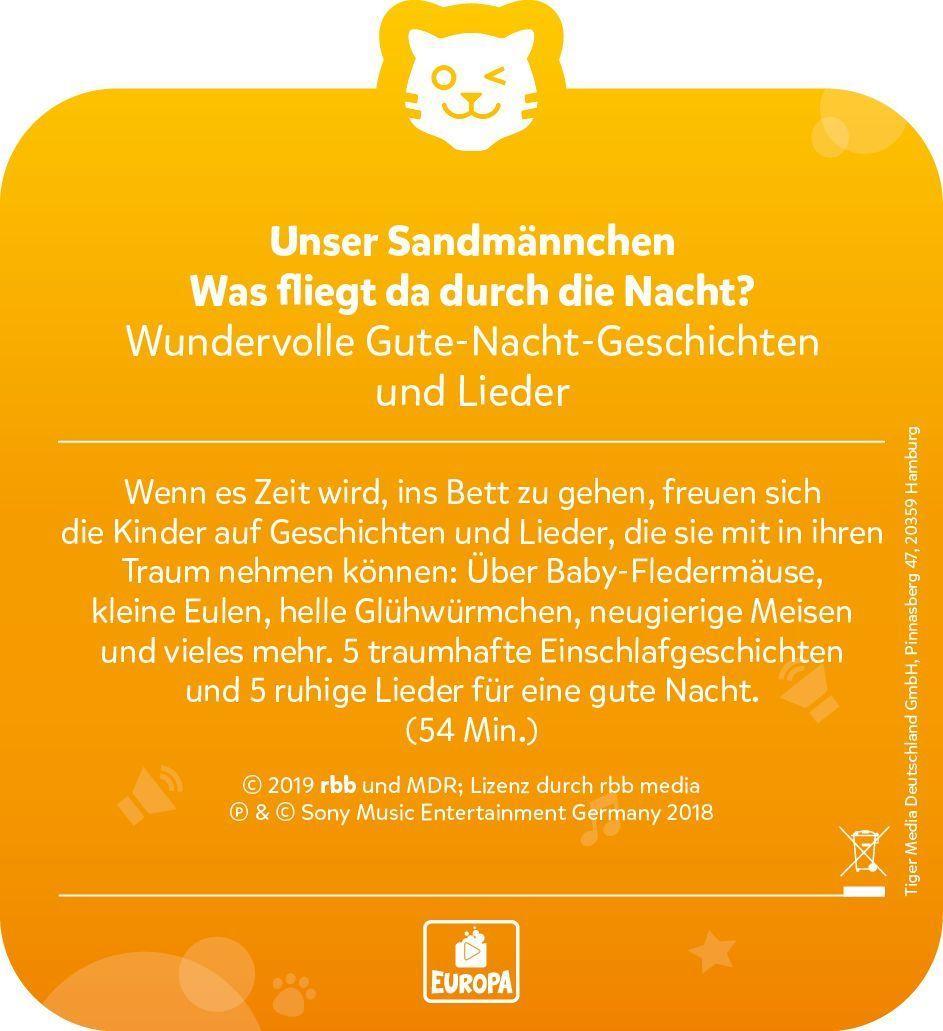 Beispielinhalt (Bild) tigercard - Unser Sandmännchen - Folge 16: Was fliegt da durch die Nacht?