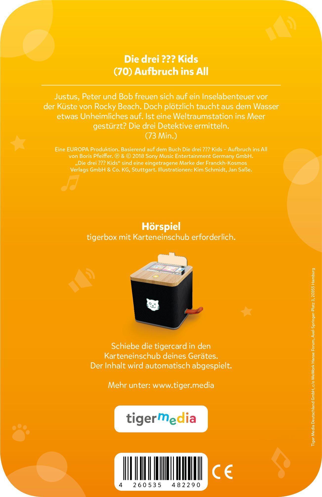 Beispielinhalt (Bild) tigercard - Die drei ??? Kids - Folge 70: Aufbruch ins All