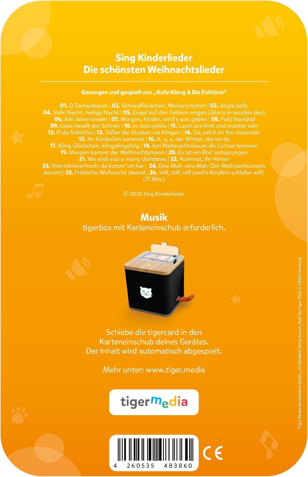 Beispielinhalt (Bild) tigercard - Sing Kinderlieder - Die schönsten Weihnachtslieder