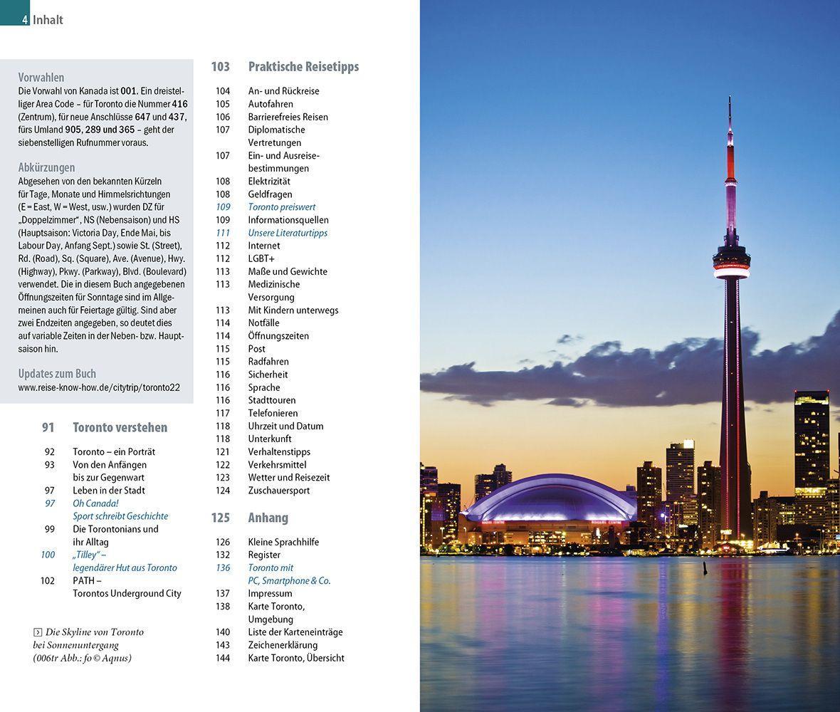 Beispielinhalt (Bild) Reise Know-How CityTrip Toronto