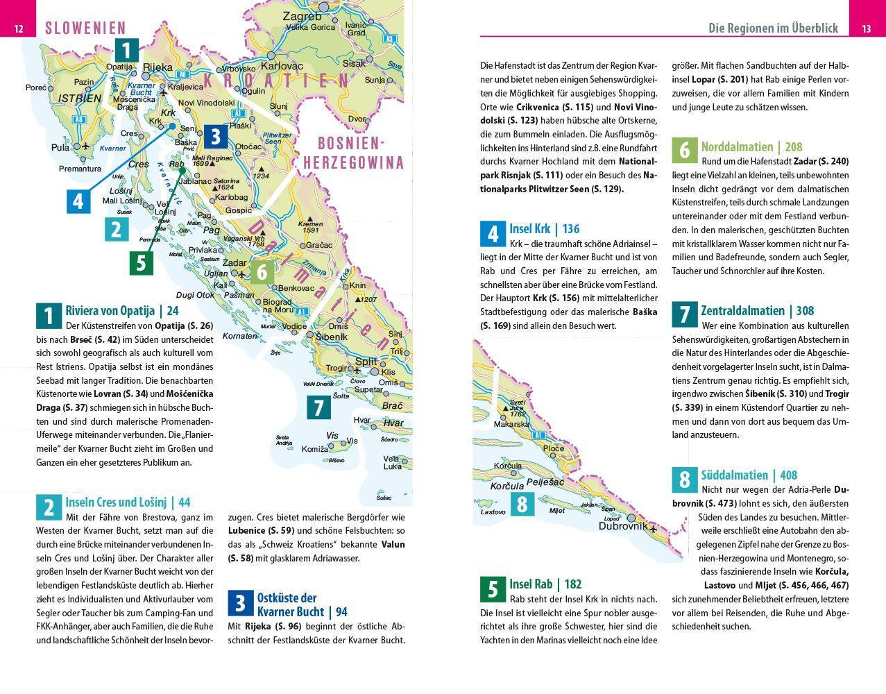 Beispielinhalt (Bild) Reise Know-How Reiseführer Dalmatien & Kvarner Bucht