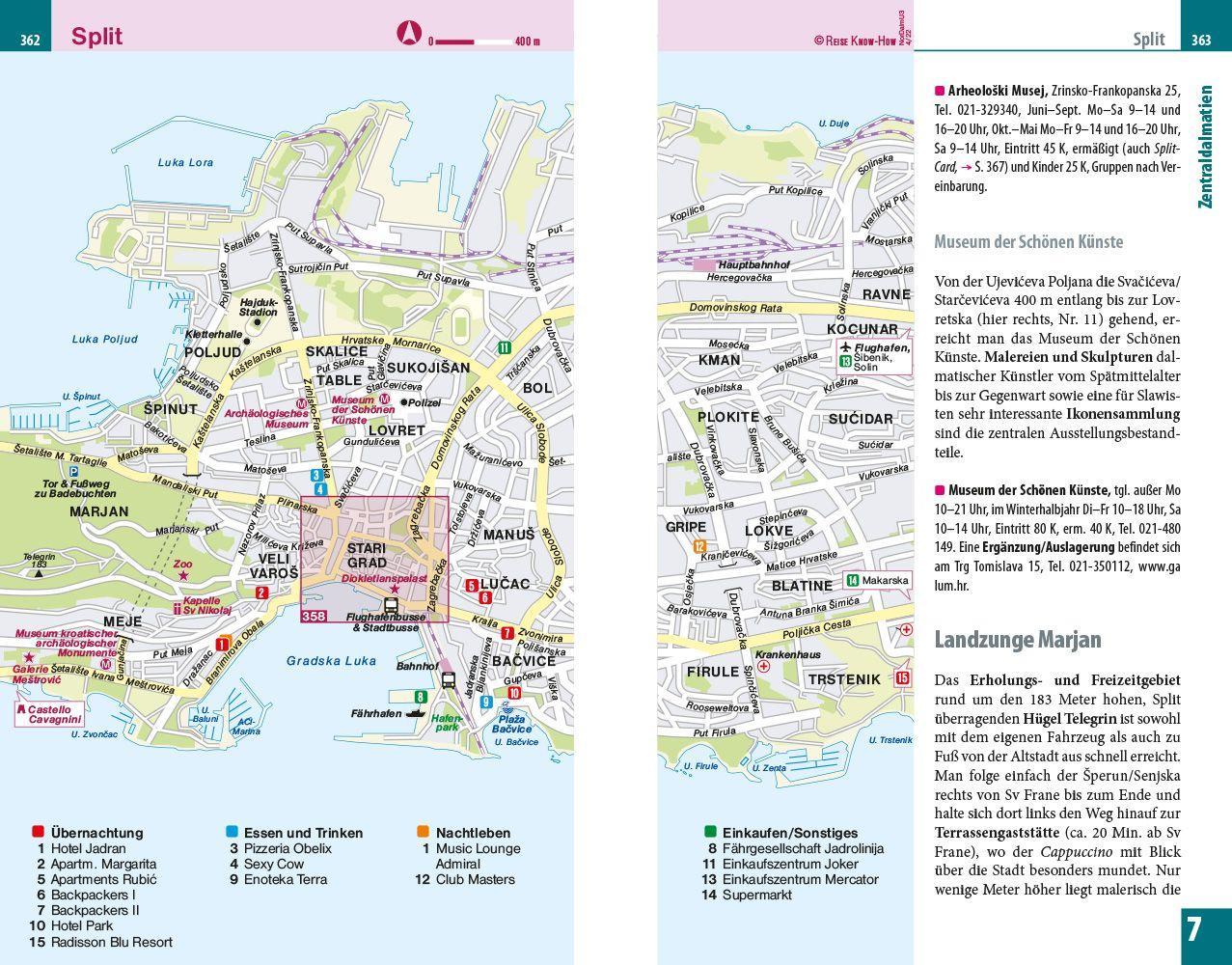 Beispielinhalt (Bild) Reise Know-How Reiseführer Dalmatien & Kvarner Bucht