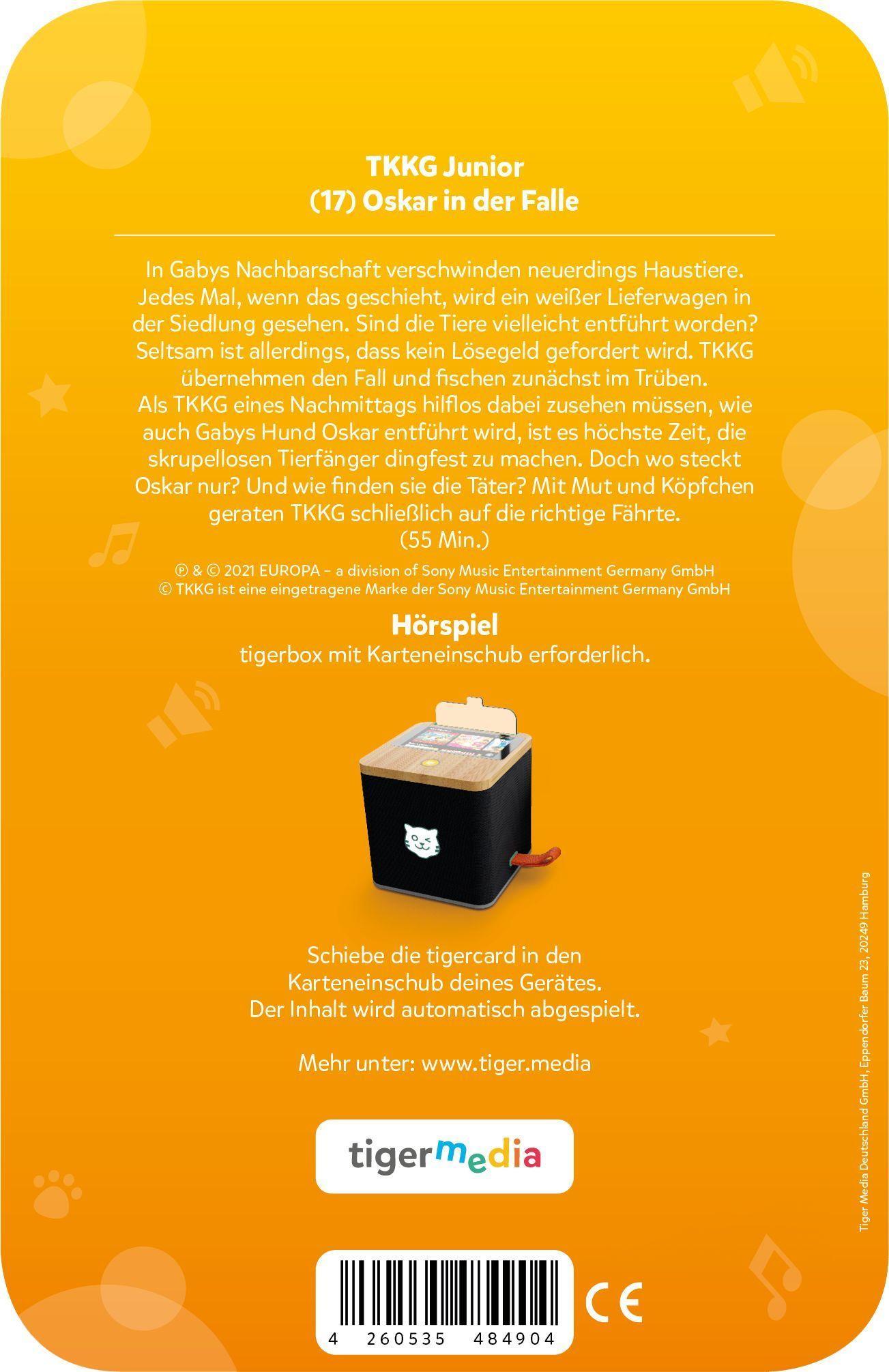 Beispielinhalt (Bild) tigercard - TKKG Junior - 17: Oskar in der Falle