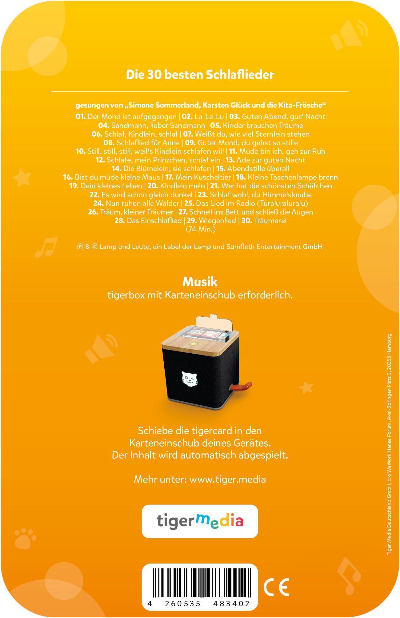 Beispielinhalt (Bild) tigercard - Die 30 Besten - Schlaflieder