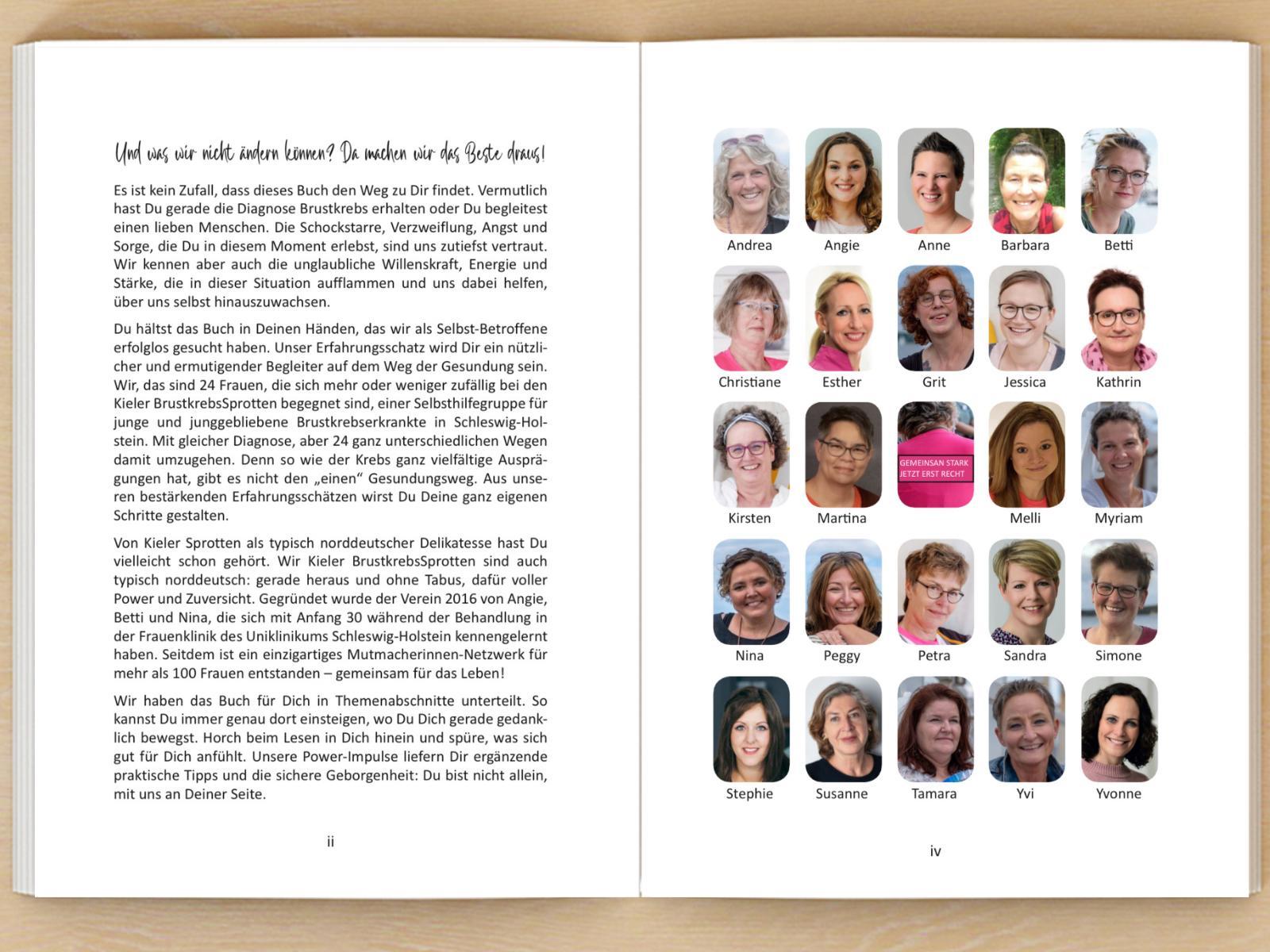 Beispielinhalt (Bild) Mutmacherinnen. Power-Impulse für ein Leben mit Brustkrebs