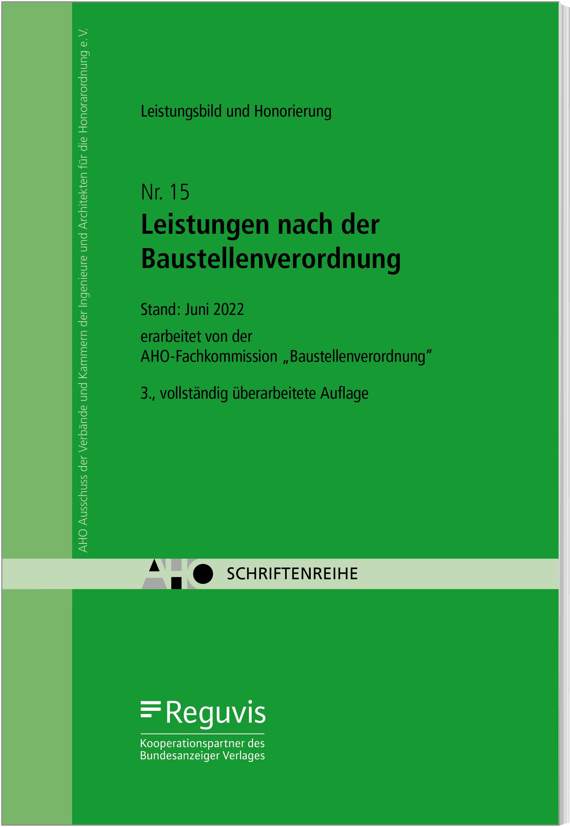 Vorderes Coverbild Leistungsbild und Honorierung -  Leistungen nach der Baustellenverordnung