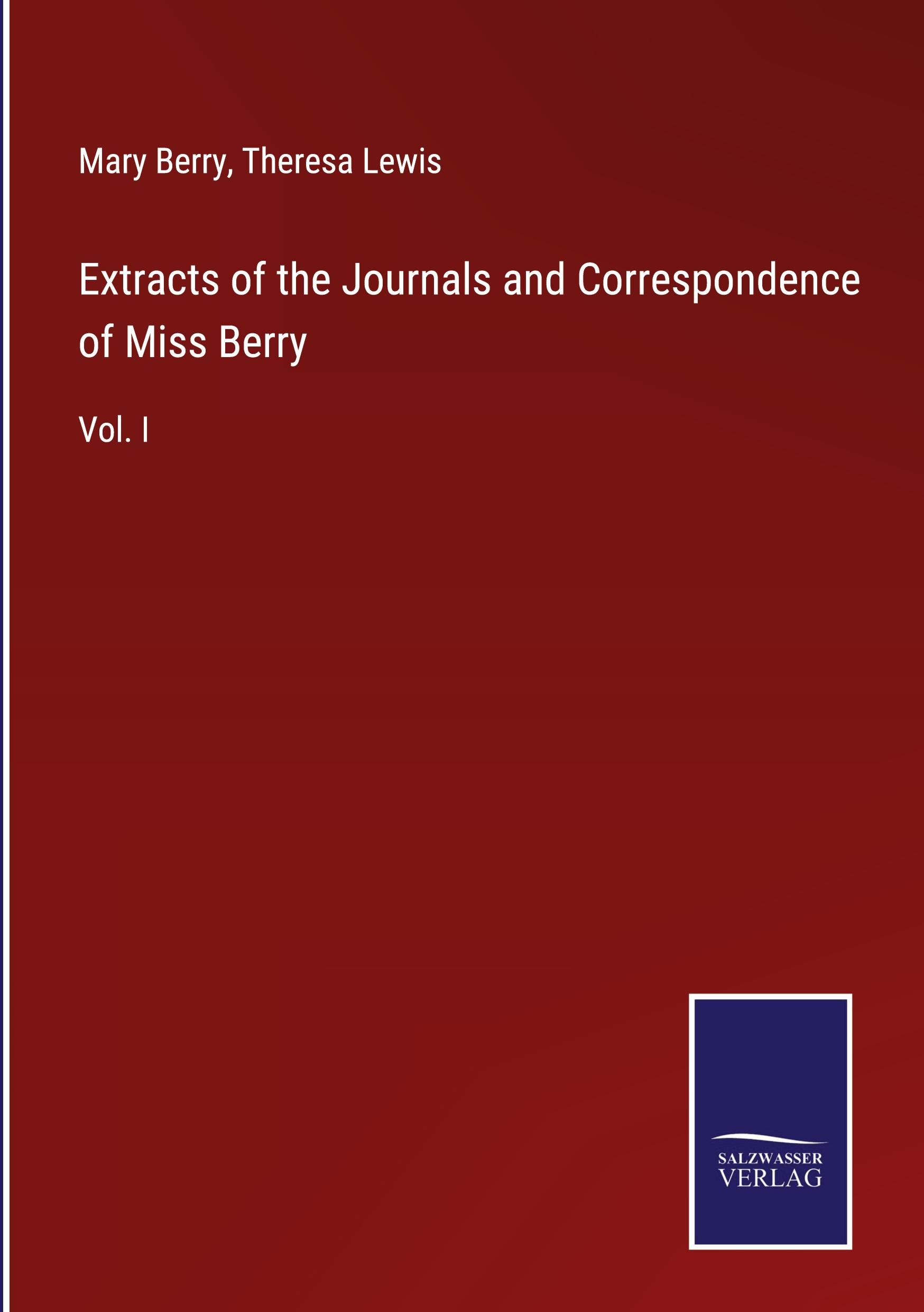 Vorderes Coverbild Extracts of the Journals and Correspondence of Miss Berry