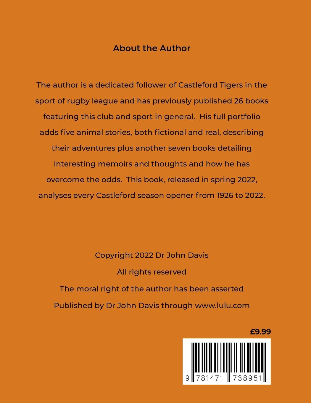 Rückseitencover Castleford's Season Openers 1926-2022