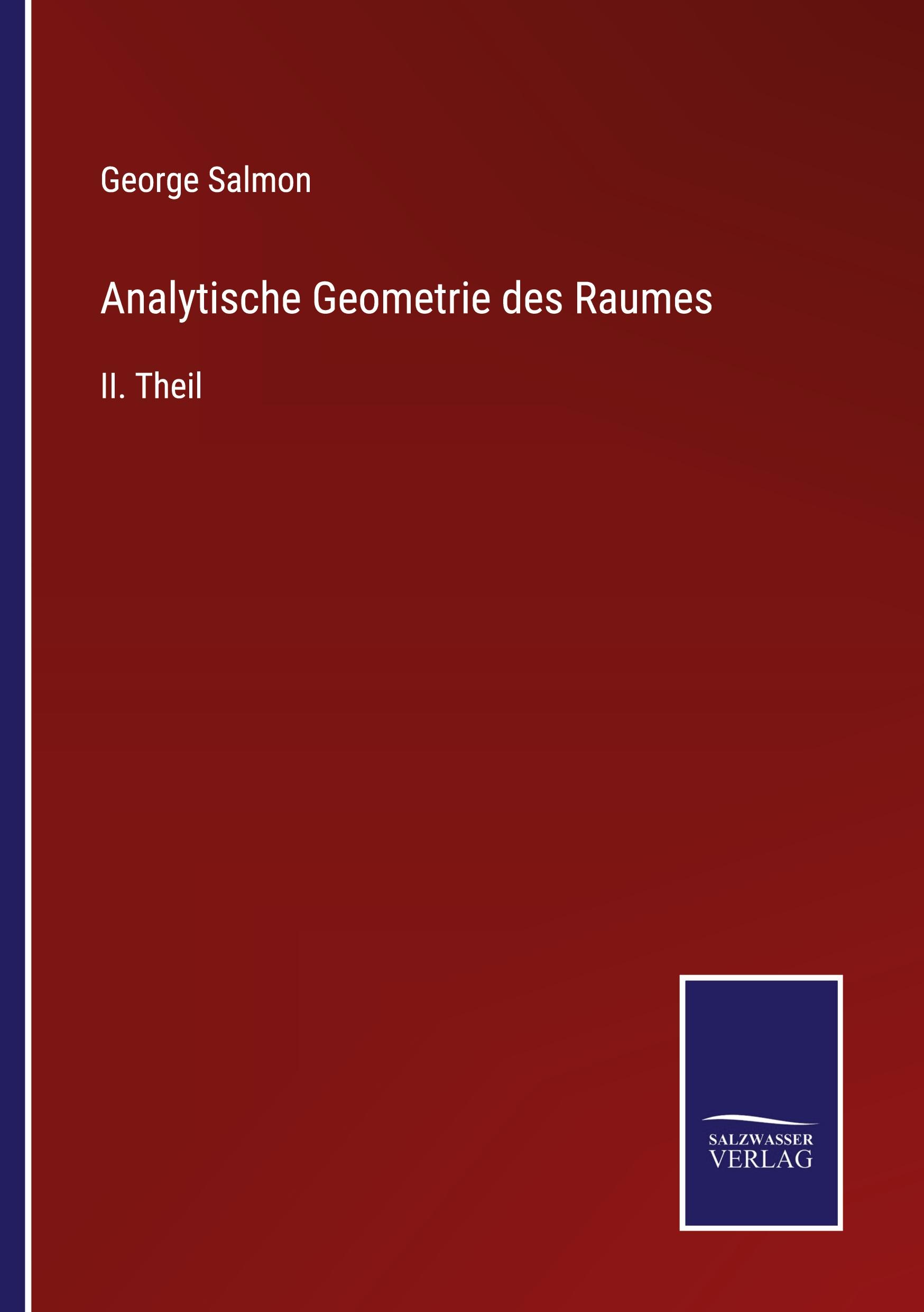 Vorderes Coverbild Analytische Geometrie des Raumes