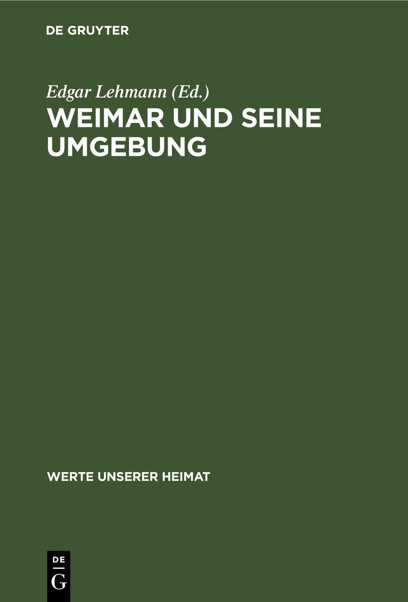 Vorderes Coverbild Weimar und seine Umgebung