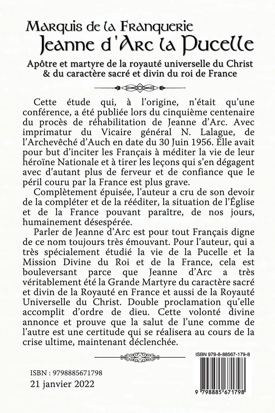 Rückseitencover Jeanne d'Arc la Pucelle