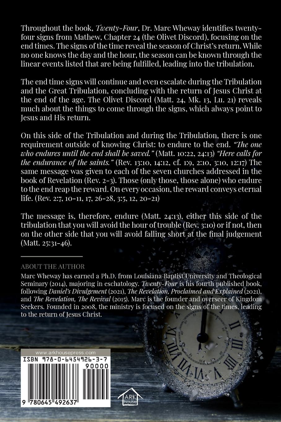 Rückseitencover Twenty-Four Signs of the End Times