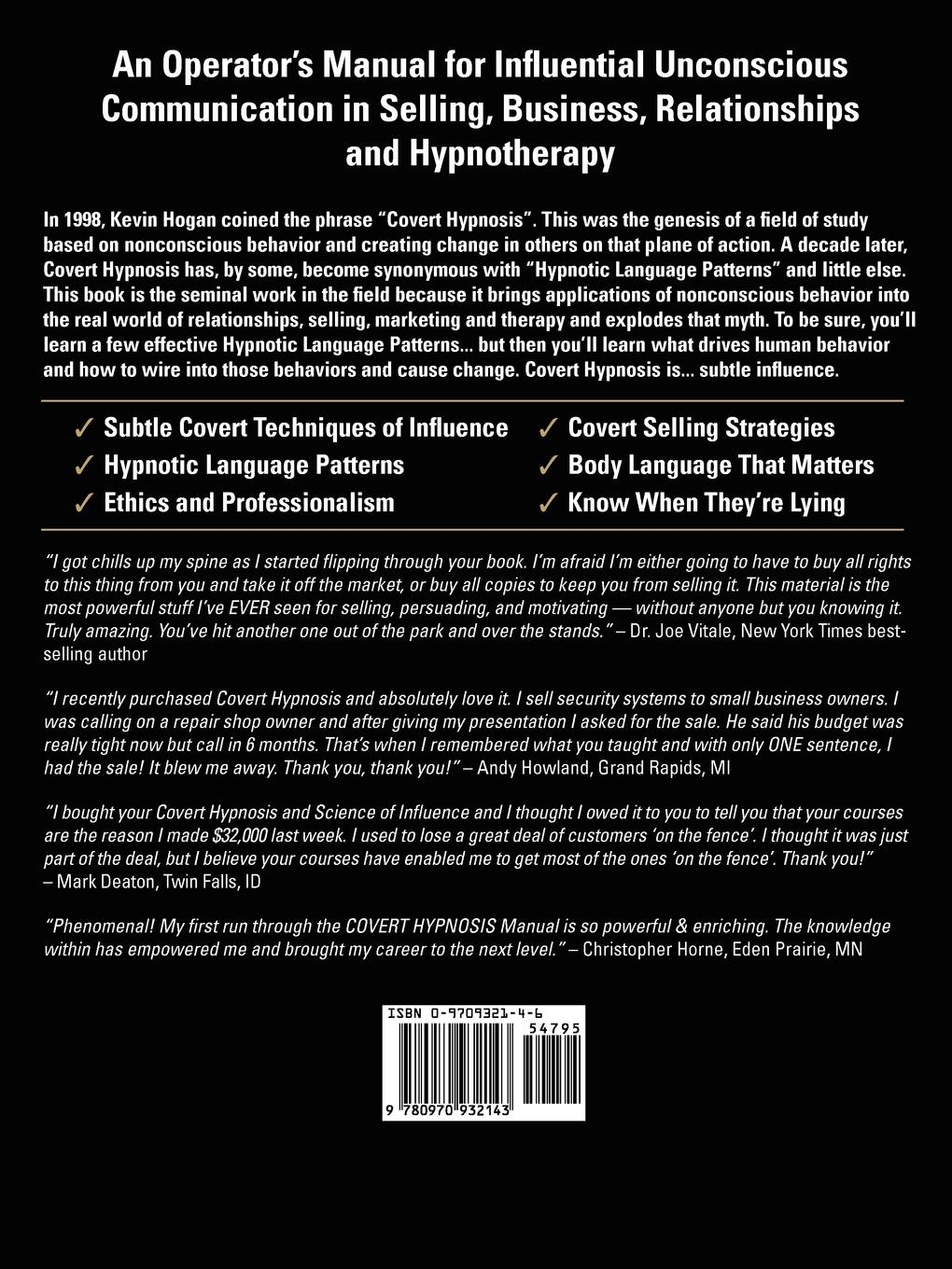 Rückseitencover Covert Hypnosis