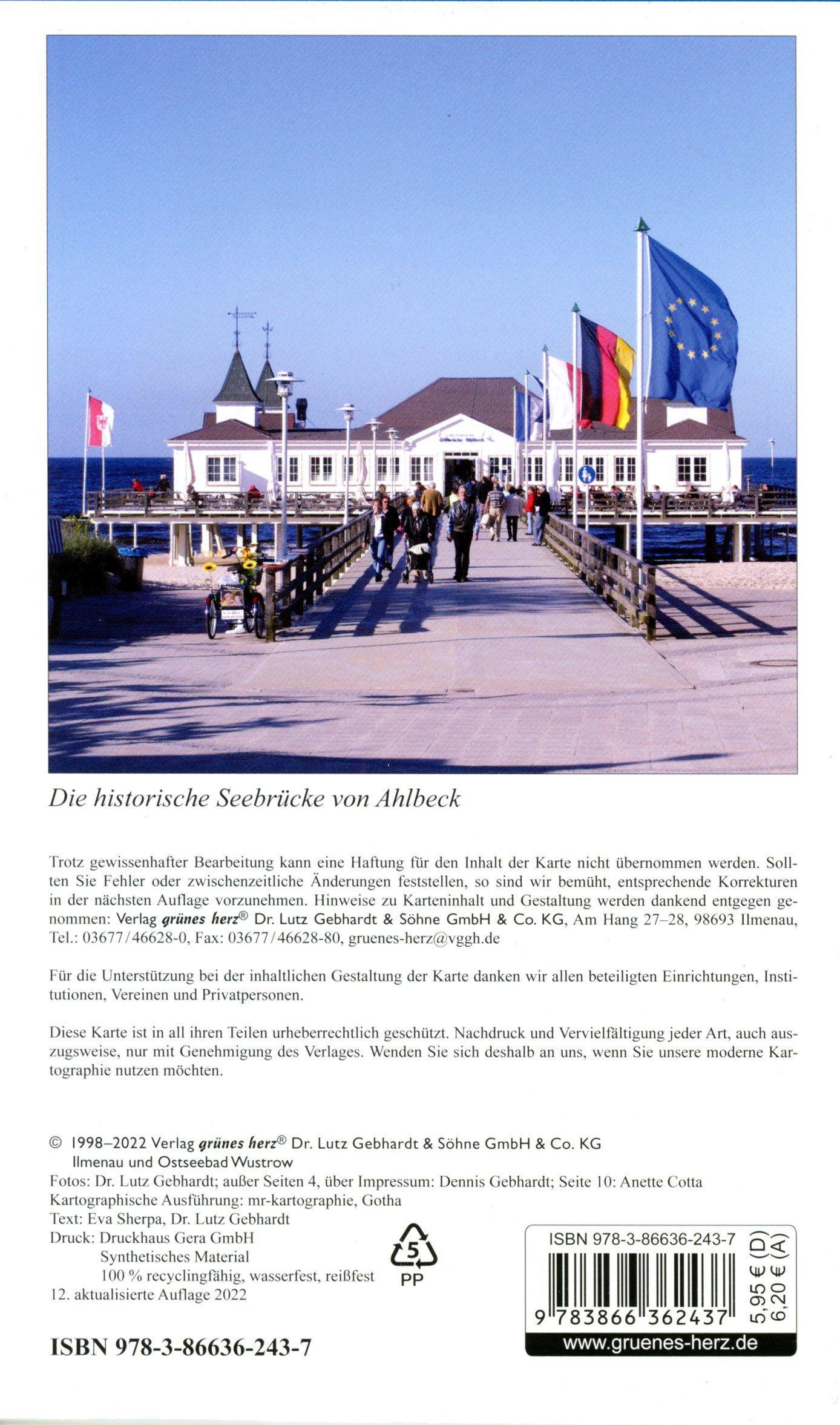 Beispielinhalt (Bild) Rad- und Wanderkarte Heringsdorf, Ahlbeck, Bansin - Die Kaiserbäder und Swinemünde