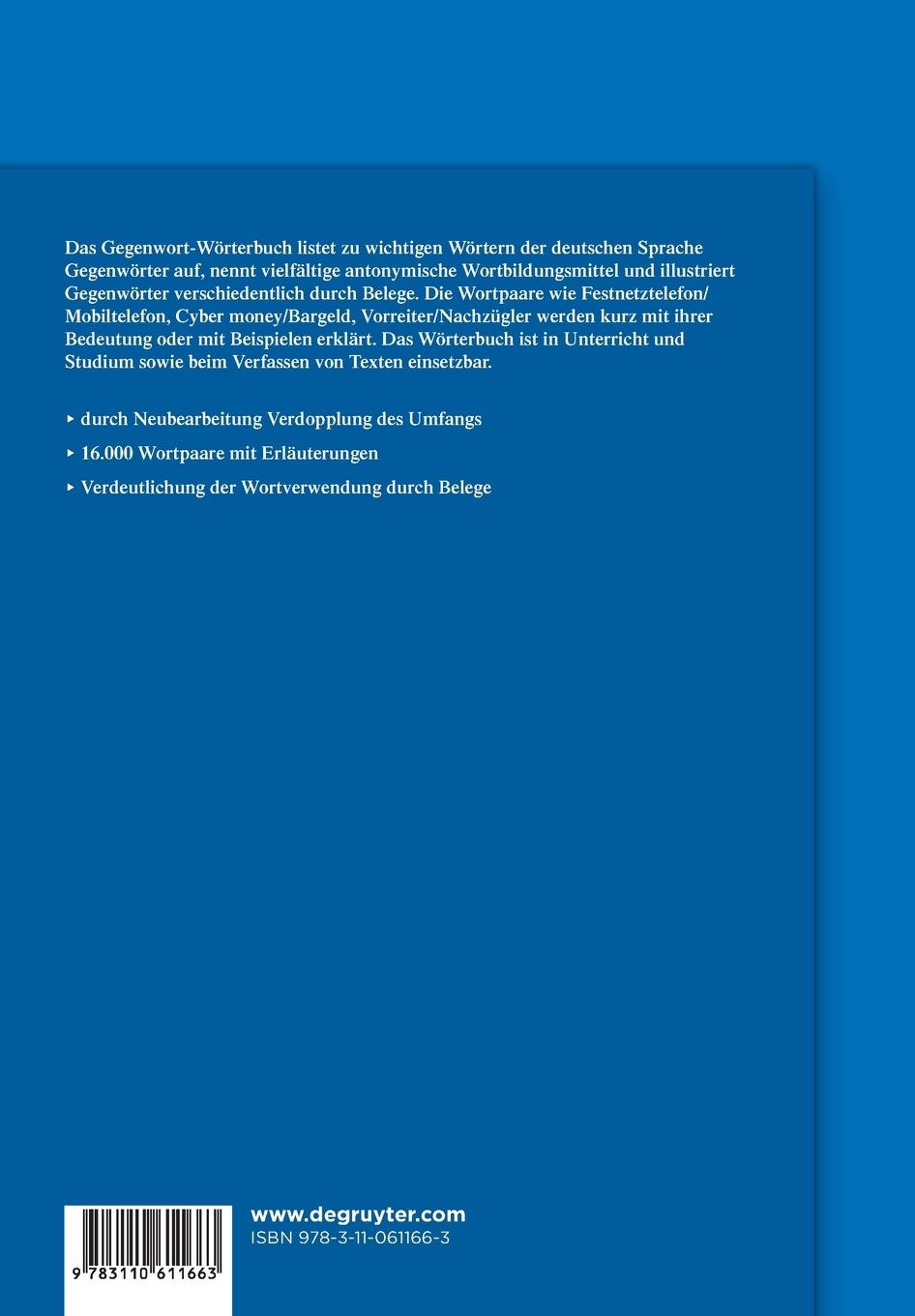 Rückseitencover Das Gegenwort-Wörterbuch