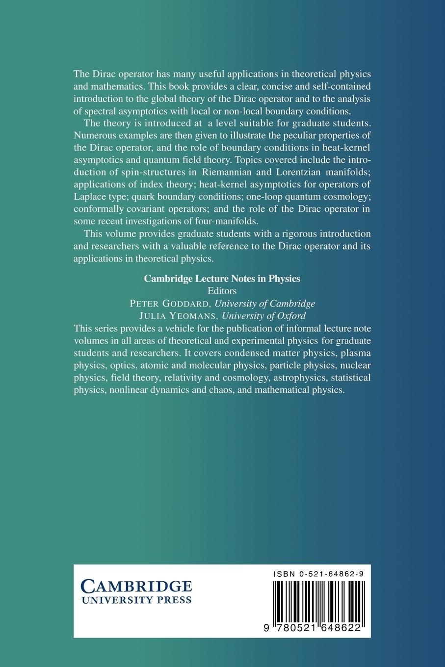Rückseitencover Dirac Operators and Spectral Geometry