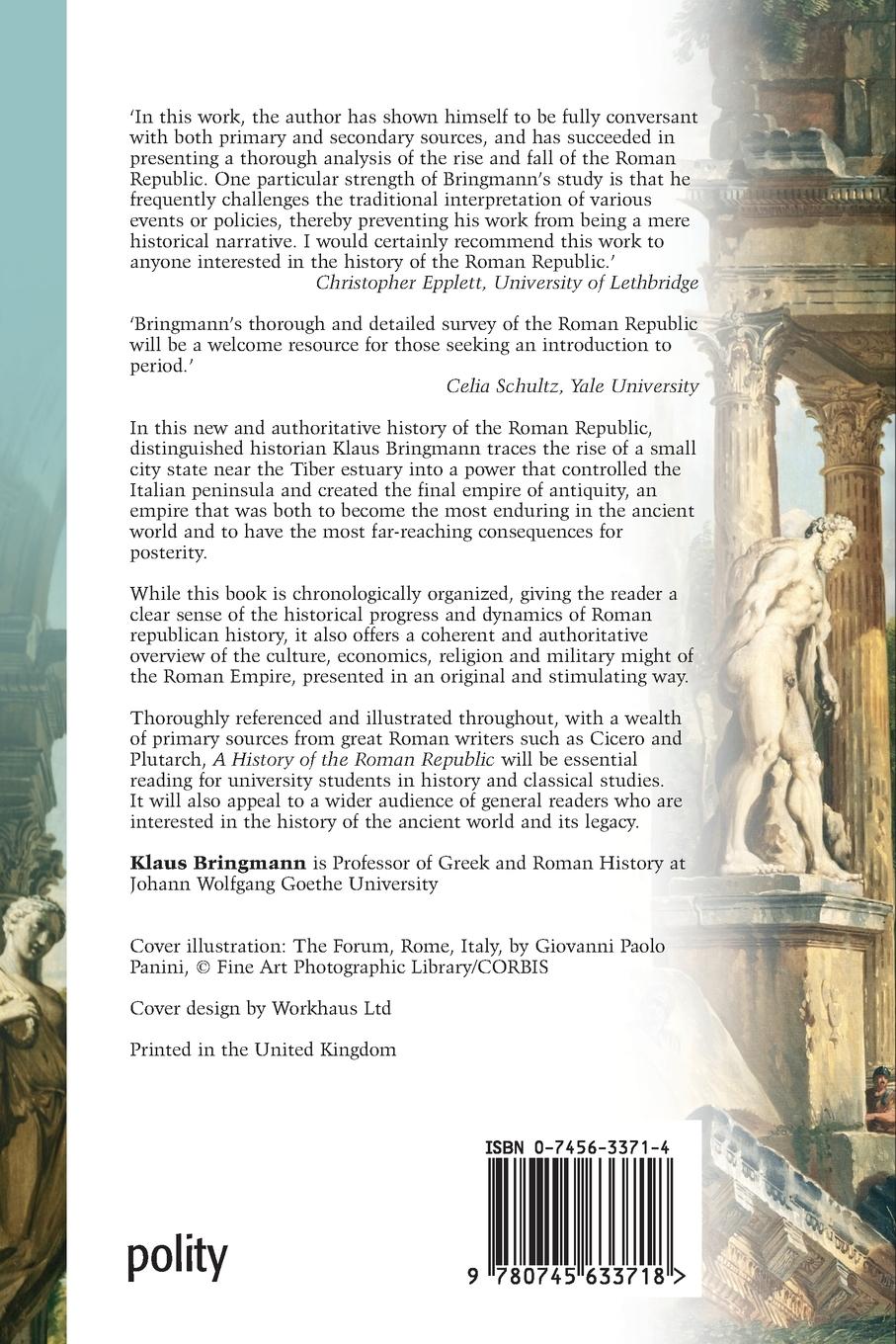 Rückseitencover A History of the Roman Republic