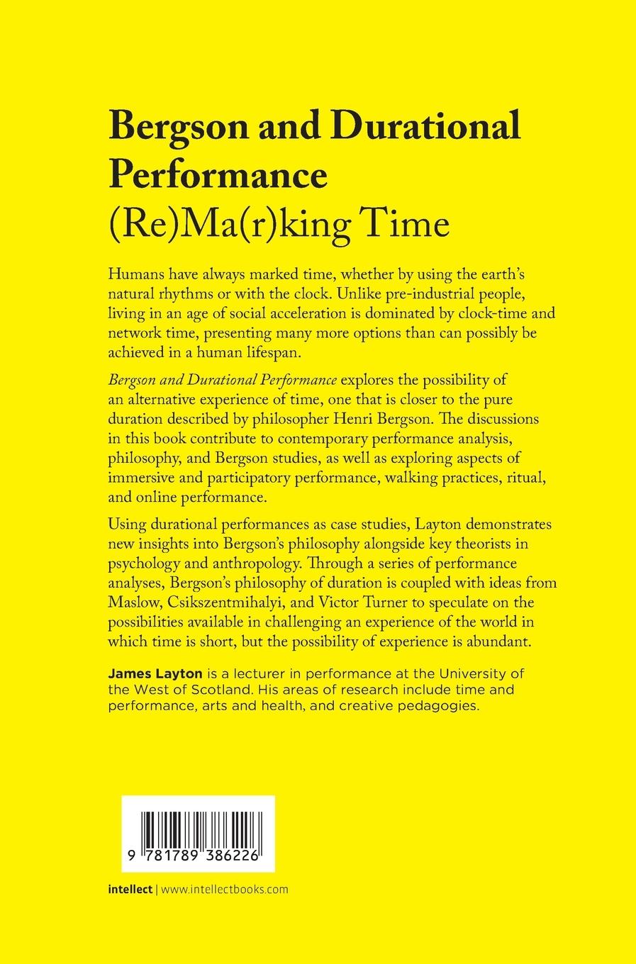 Rückseitencover Bergson and Durational Performance