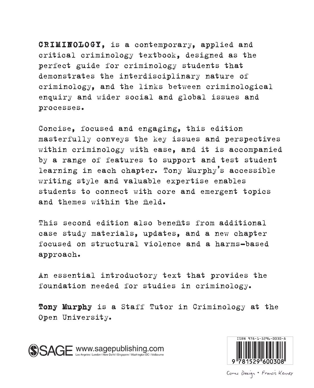 Rückseitencover Criminology