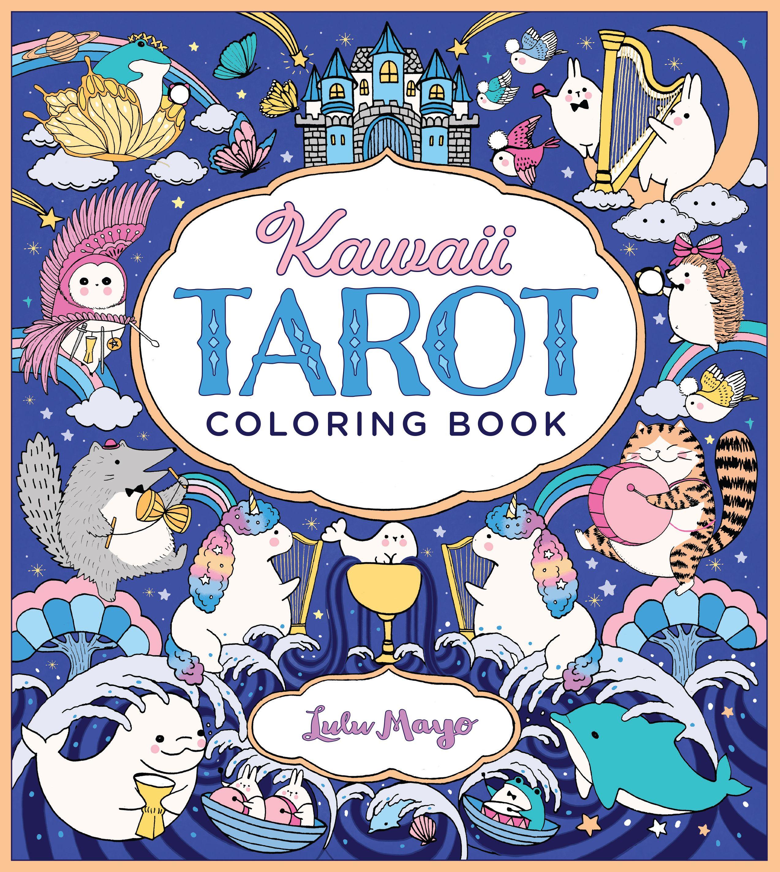 Vorderes Coverbild Kawaii Tarot Coloring Book