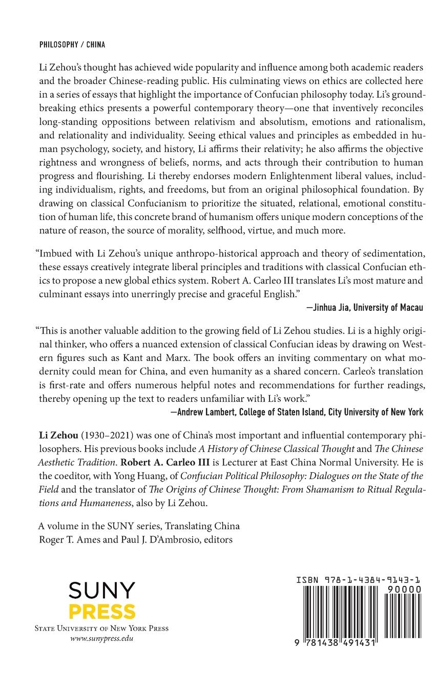 Rückseitencover The Humanist Ethics of Li Zehou