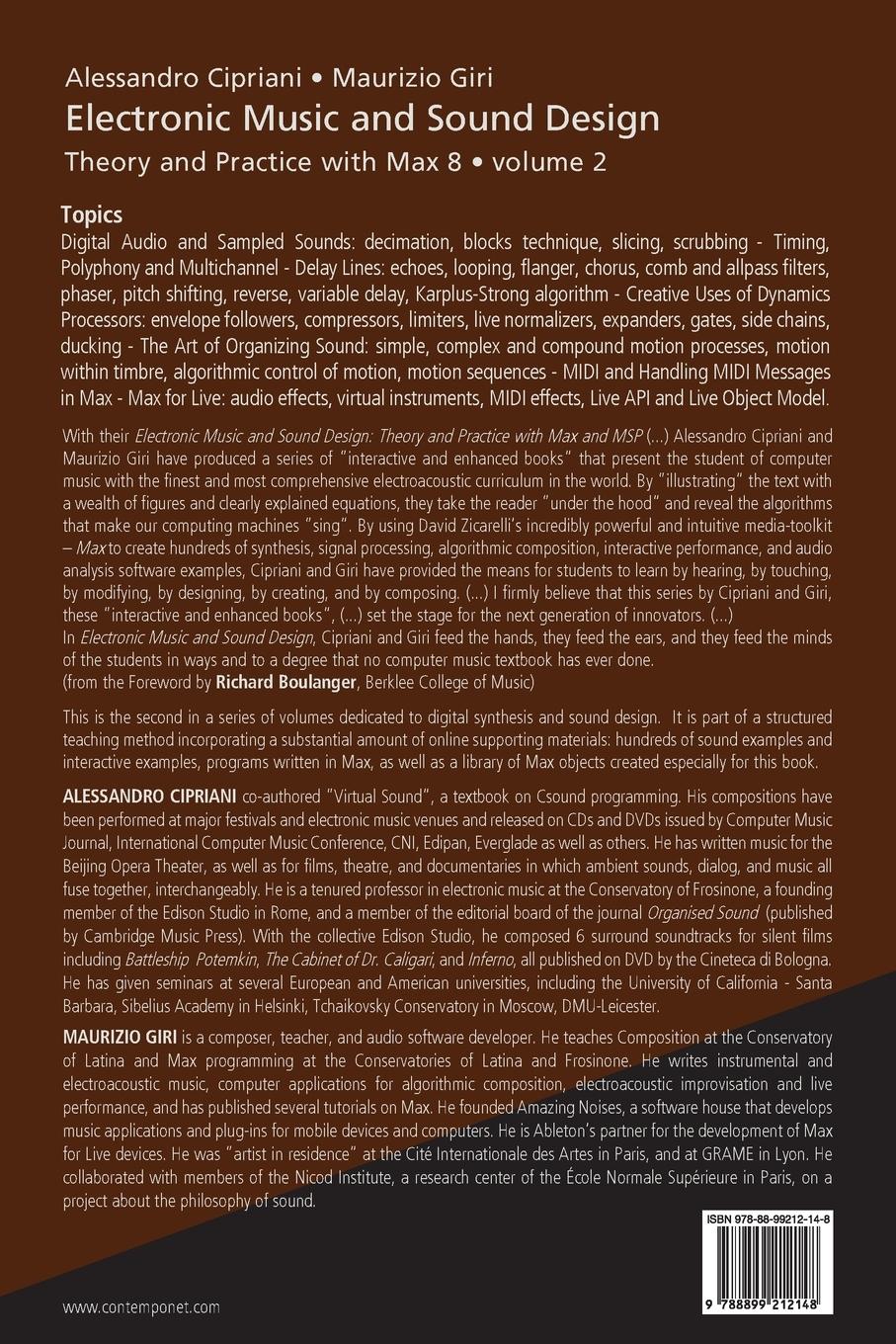 Rückseitencover Electronic Music and Sound Design - Theory and Practice with Max 8 - Volume 2 (Third Edition)