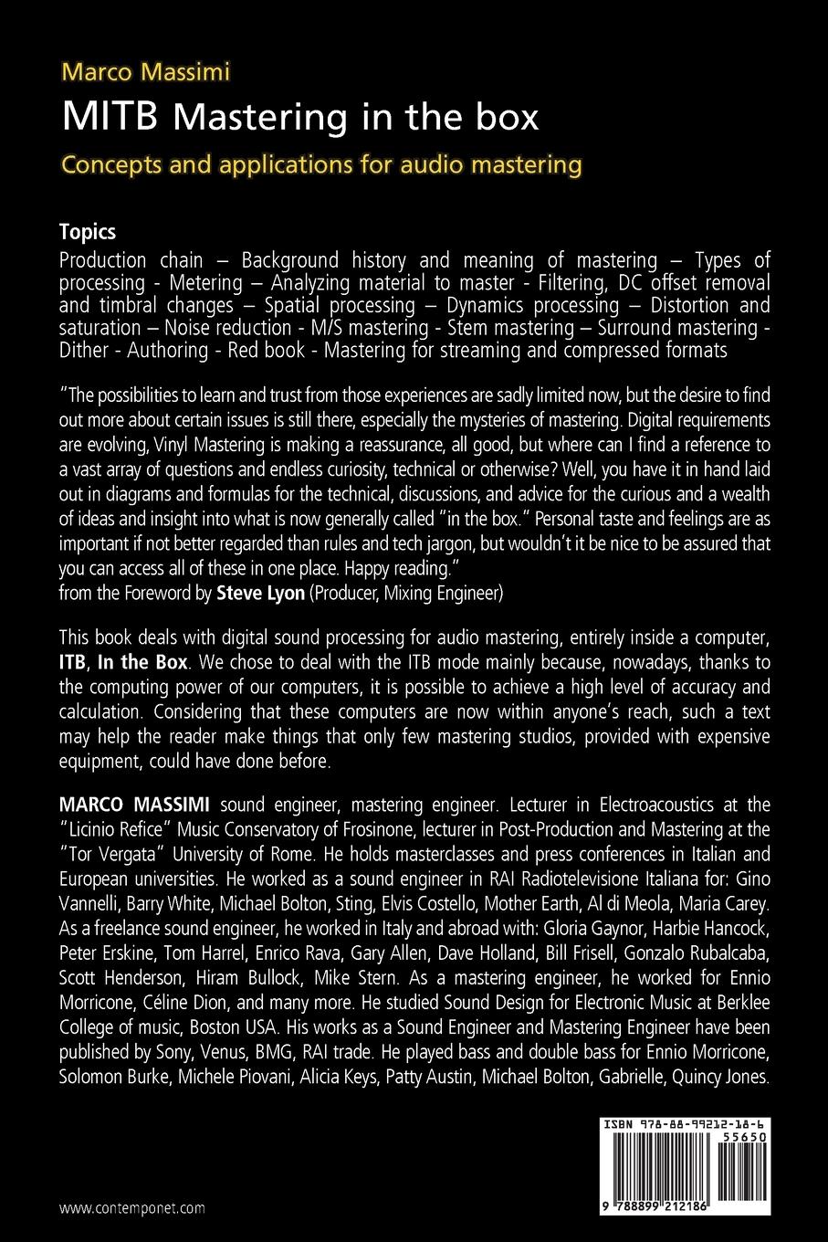 Rückseitencover MITB Mastering in the box