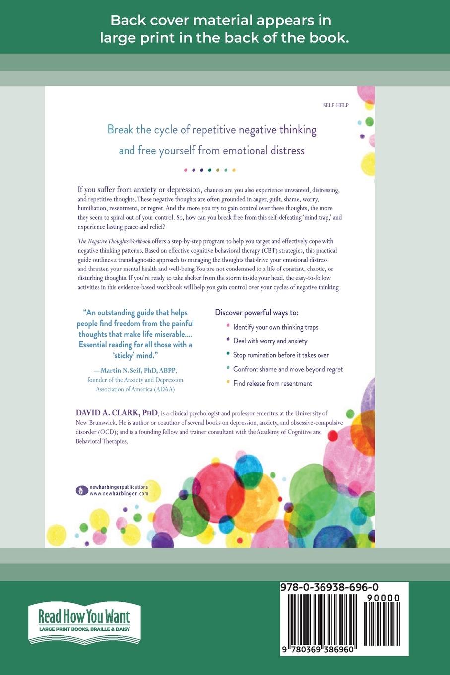 Rückseitencover The Negative Thoughts Workbook