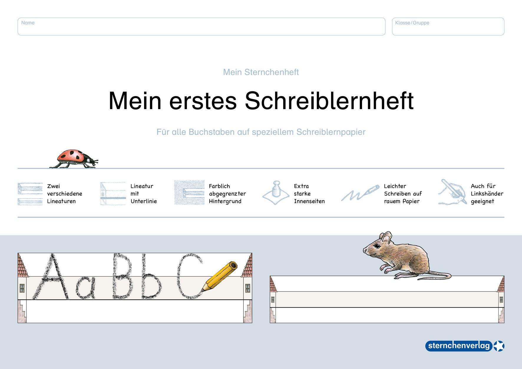 Vorderes Coverbild Mein erstes Schreiblernheft. Für alle Buchstaben auf speziellem Schreiblernpapier