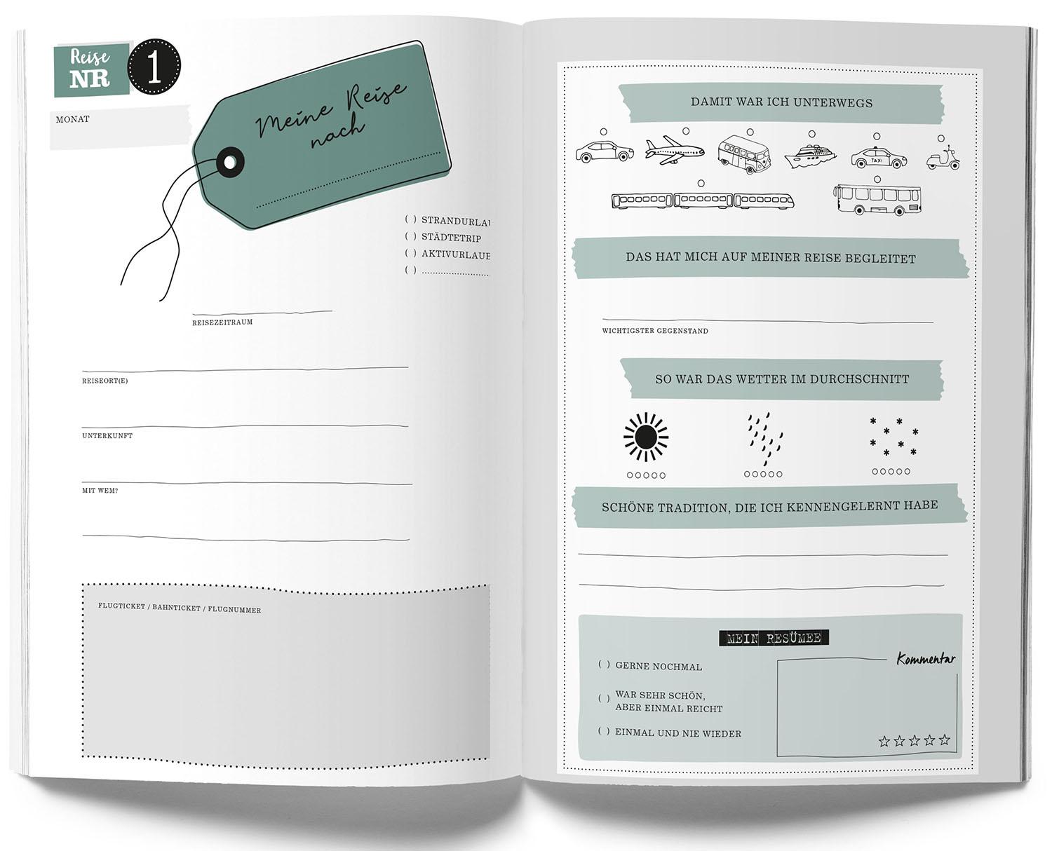 Beispielinhalt (Bild) GuideMe Reisetagebuch Travel Memories "Mein Jahr"