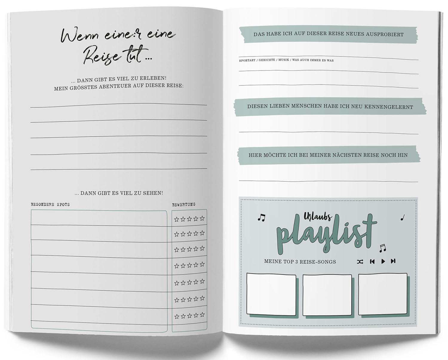 Beispielinhalt (Bild) GuideMe Reisetagebuch Travel Memories "Mein Jahr"