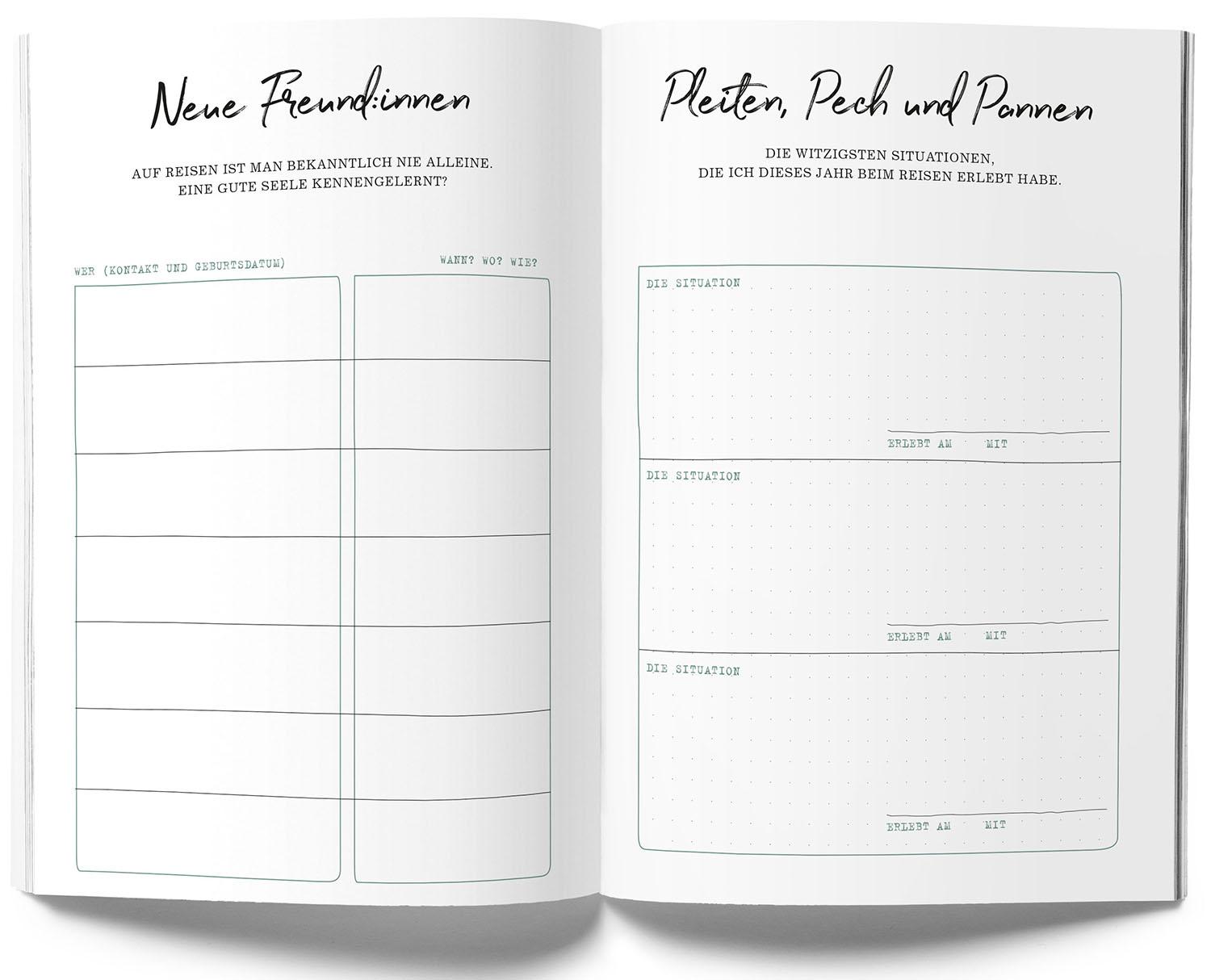 Beispielinhalt (Bild) GuideMe Reisetagebuch Travel Memories "Mein Jahr"