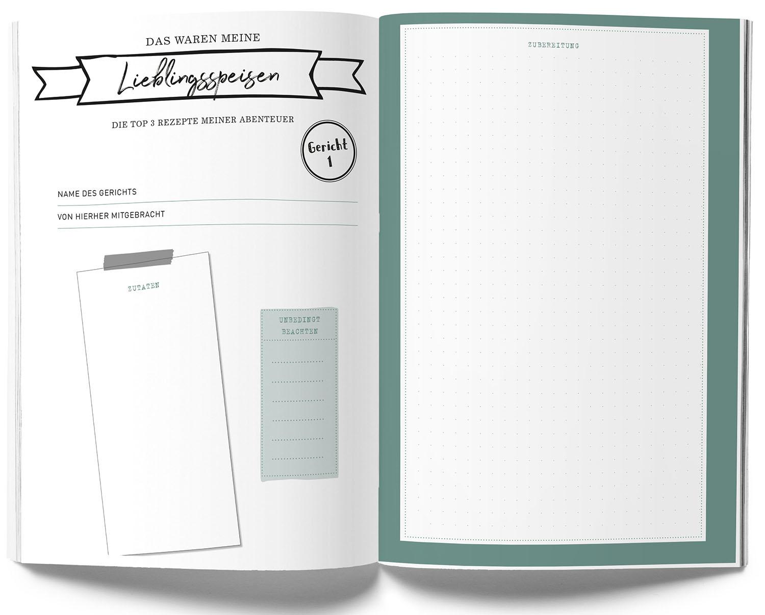 Beispielinhalt (Bild) GuideMe Reisetagebuch Travel Memories "Mein Jahr"