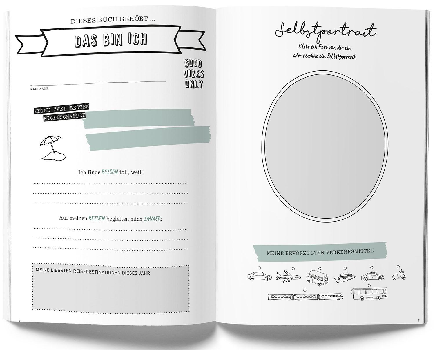 Beispielinhalt (Bild) GuideMe Reisetagebuch Travel Memories "Mein Jahr"